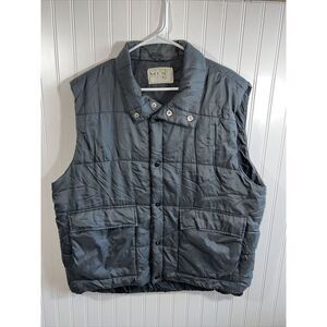 Vintage Sears The Men's Store Puffer Vest Men’s XLarge  Black Snap Cabin Core